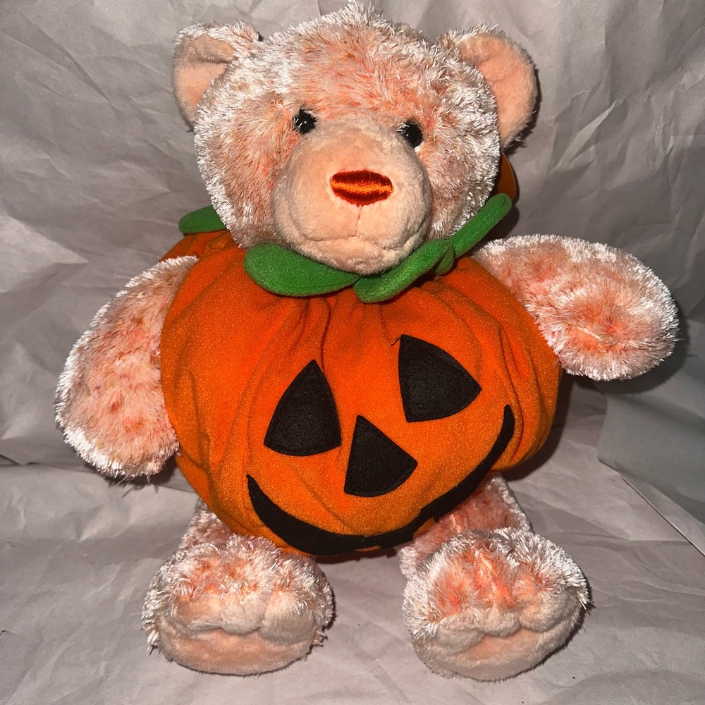 Build a Bear Happy Harvest Teddy Bear Limited Edition W/ Pumpkin Suit 2003 Plush